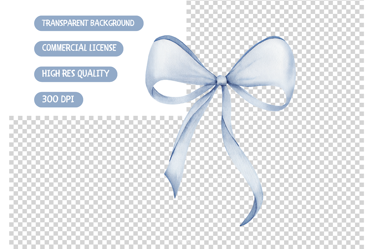 Watercolor Blue Coquette Frames, an Illustration by TatiMockup (Photo 4 of 4)