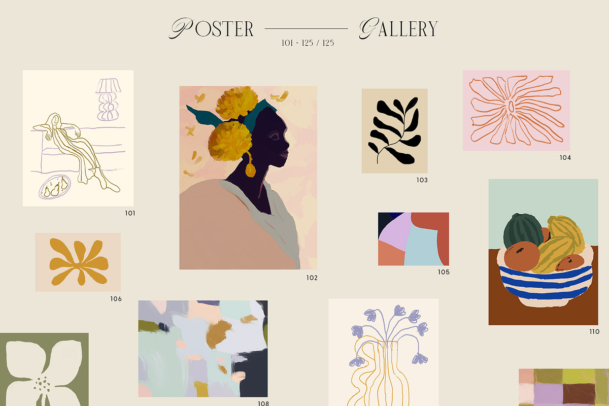 Modern Wall Art Posters Bundle, a Graphic by Ayya Studio (Photo 25 of 94)