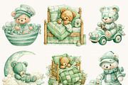 Watercolor Teddy Bear Clipart, an Object Illustration by Design Scotch (Thumbnail 3 of 9)