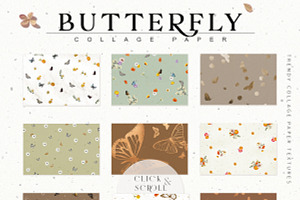 Butterfly Collage Paper Textures