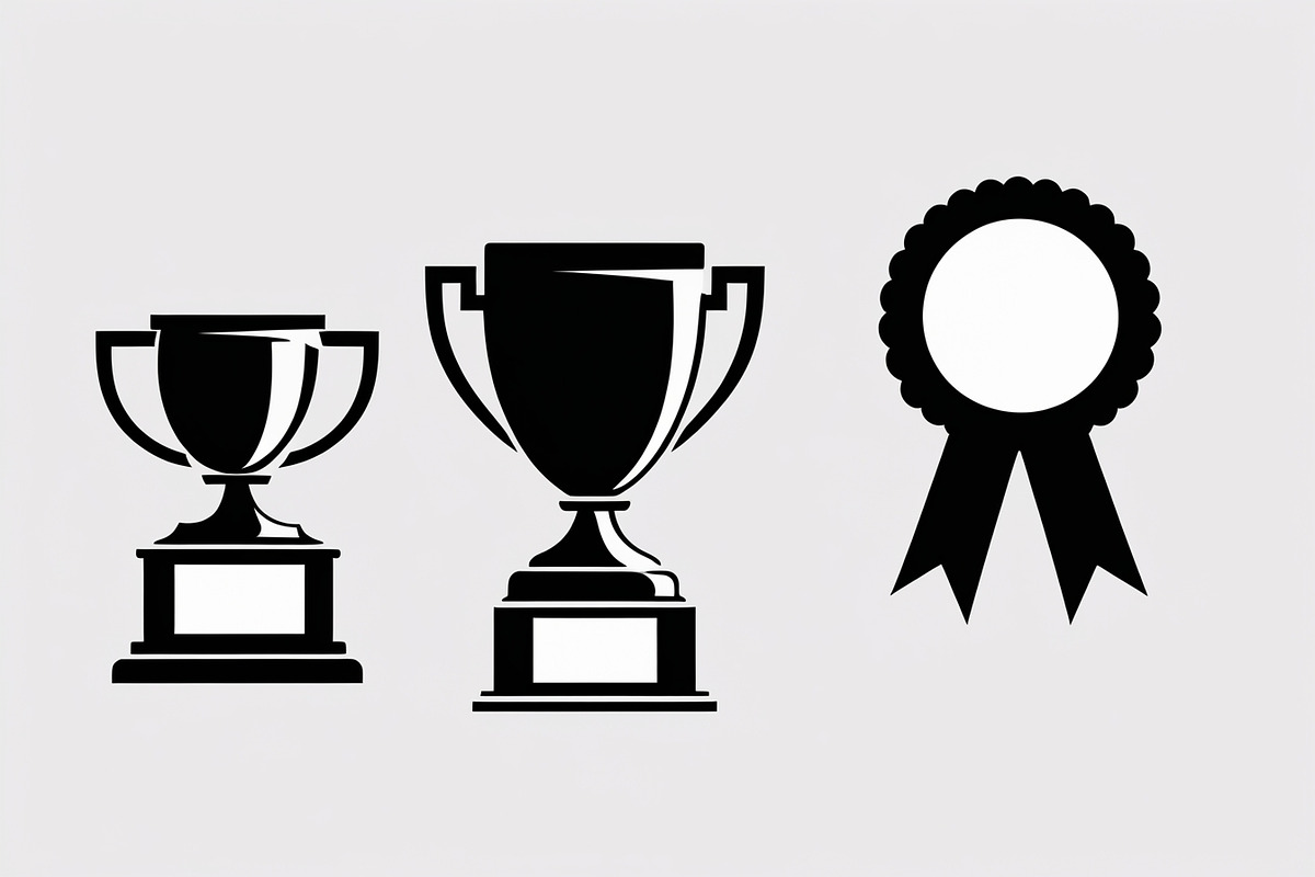 Trophy and Award Medal Icon Bundle, an Illustration by hafijul (Photo 2 of 7)