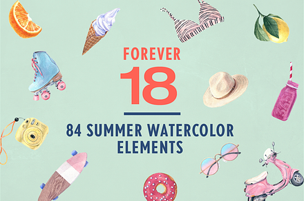 Forever 18 Summer Watercolor Bundle