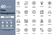 Data Management, an Outline Icon by Color Cubes (Thumbnail 1 of 5)