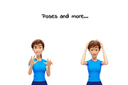 Jenny Cartoon 3D Character Promo Set, a Person Illustration by Oleg Ribar (Thumbnail 3 of 26)