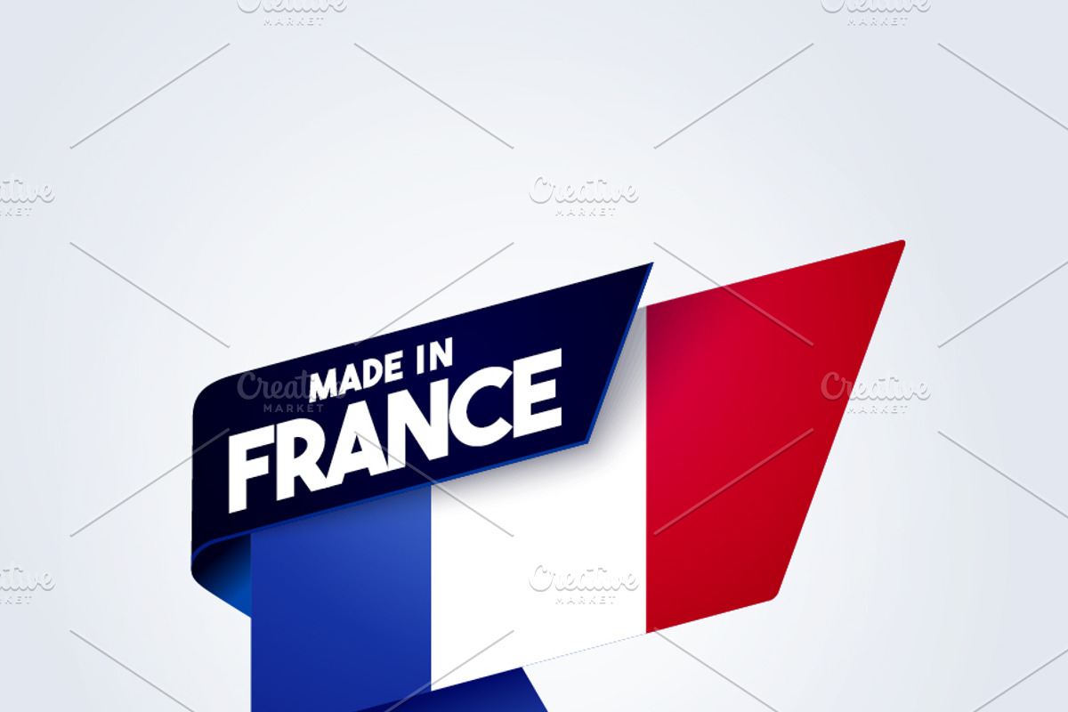 Made In France Flag Pin, an Object Graphic by Black White Mouse Design
