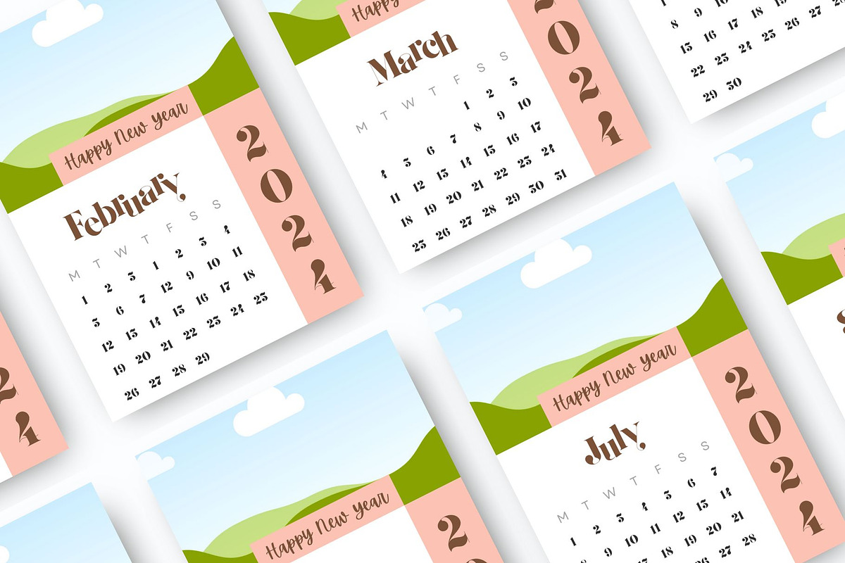 Editable Canva Frame Calendar 2024, a Stationery Template by Waliullah Solutions (Photo 2 of 4)