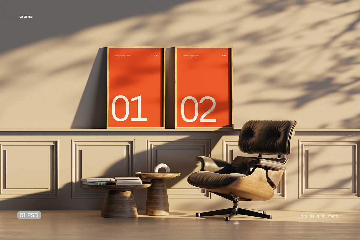 Frame Poster Mockups, a Product Mockup by Croma Studio (Photo 1 of 4)