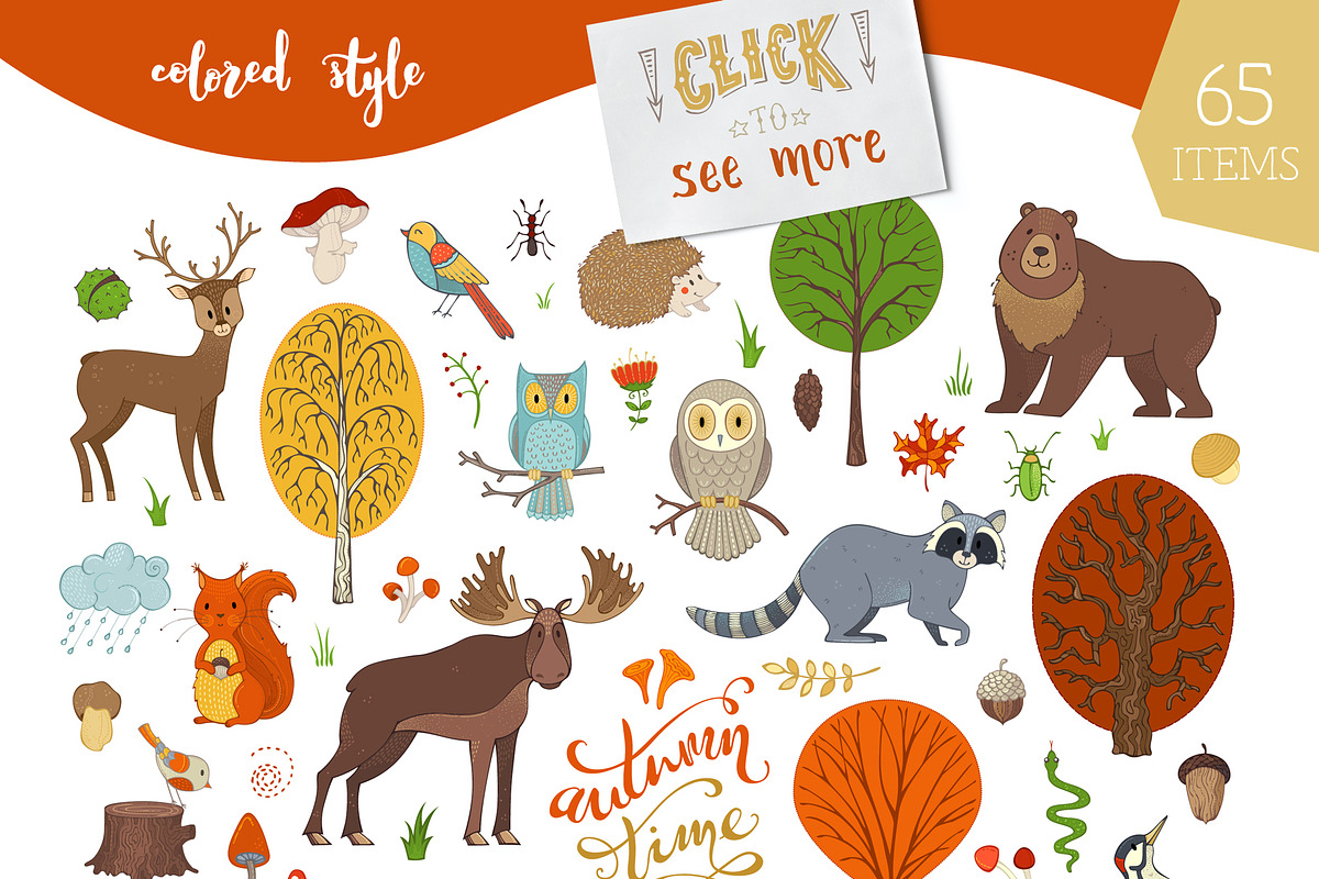 Woodland Animals Pack, an Animal Illustration by MaljukArt (Photo 3 of 15)