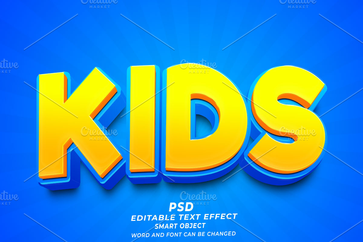 Kids Editable Text Effect PSD, a Layer Style Add-On by TrueVector (Photo 1 of 2)