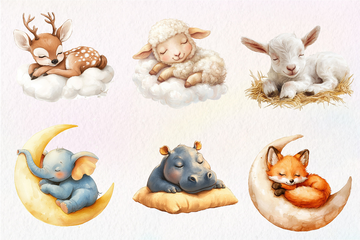 Sleeping Baby Animals, Neutral Baby, an Illustration by CreationArt (Photo 5 of 9)