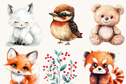Watercolor Cute Forest Animal, an Animal Illustration by Design Scotch (Thumbnail 5 of 9)