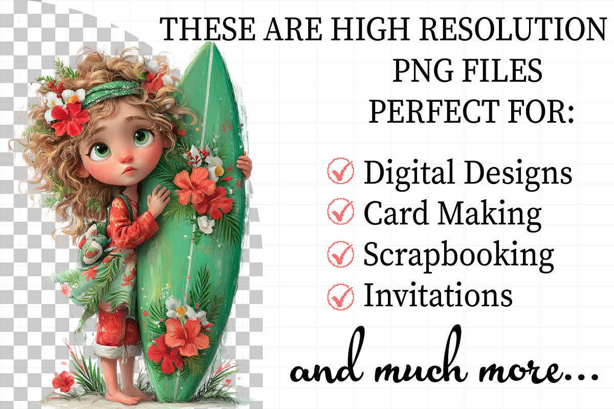Whimsical Summer Beach Girl Clipart, an Illustration by Daily.Designs (Photo 2 of 7)