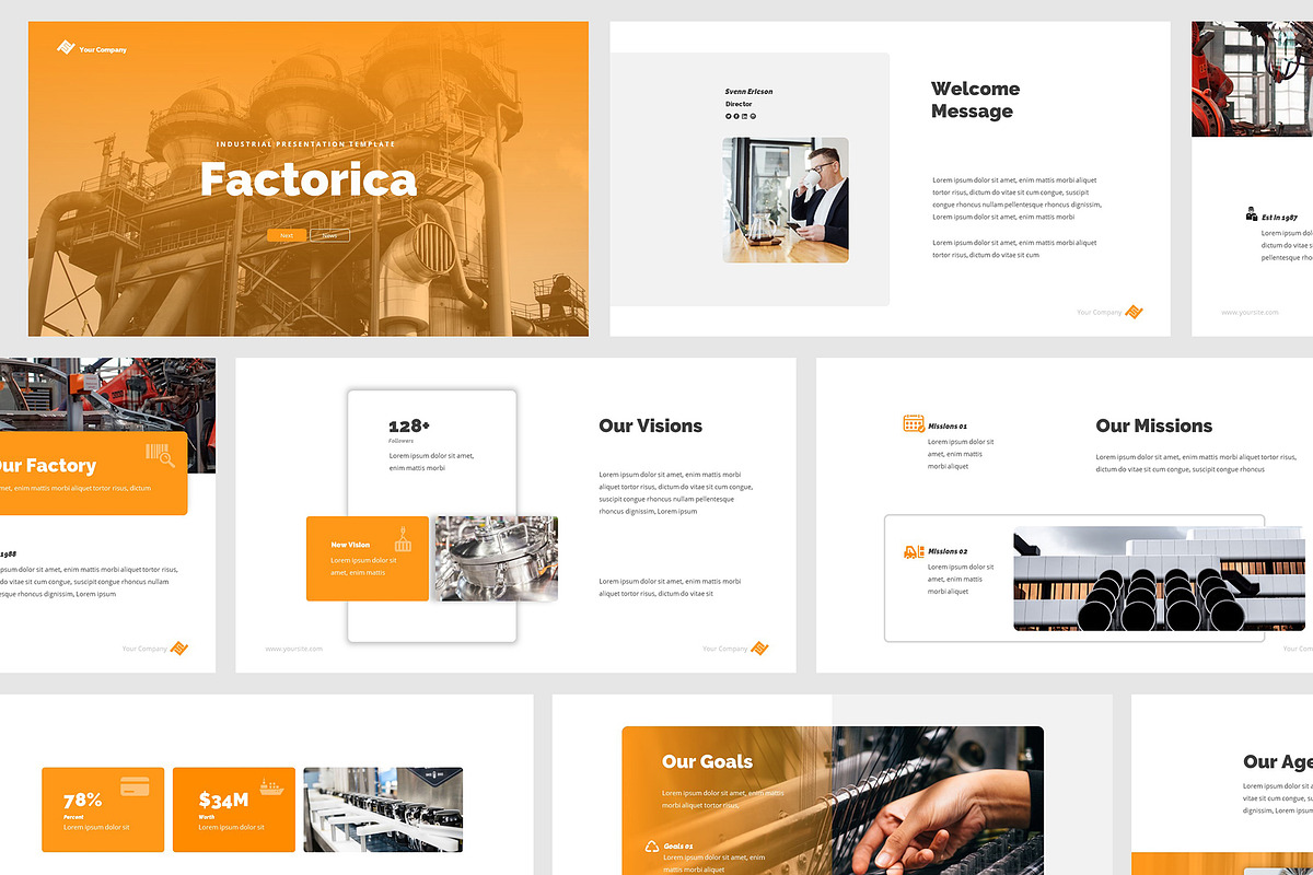Factory & Industrial Google Slides, a Presentation Template by Giant Design