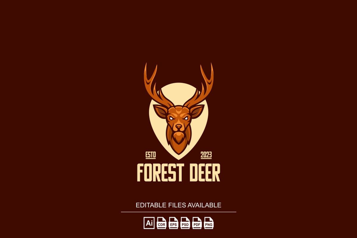 Brown Simple Mascot Deer Logo, a Branding & Logo Template by Ibnipro1