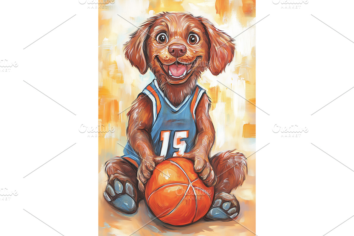 Chesapeake Bay Retriever Sports Art, an Animal Illustration by Art Paradise Studios