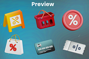 19 E-Commerce & Shopping 3D Icon Set, an Object 3D Model by MRSL (Thumbnail 3 of 5)