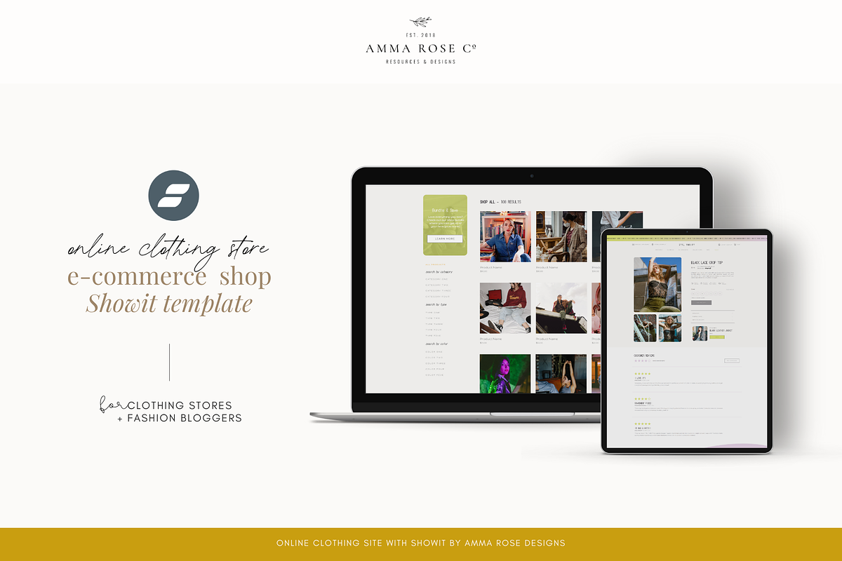 Trendy Online Clothing Showit Site, a Websites & App Template by ammarosedesignsllc (Photo 1 of 8)
