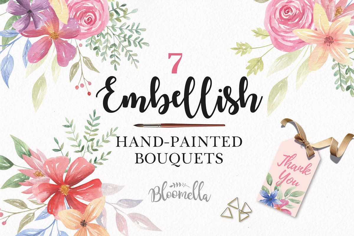 Wedding Bouquet Clipart Flowers, an Illustration by Bloomella (Photo 1 of 5)