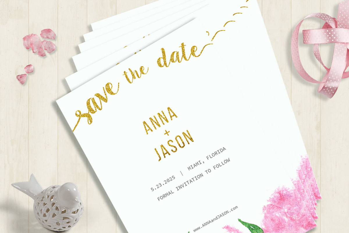 Pink Lilac Watercolor Wedding Suite, a Stationery Template by Love Design (Photo 4 of 14)