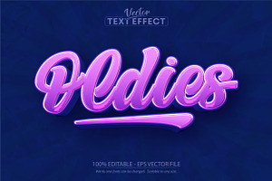 Oldies Text Effect, Editable 80's