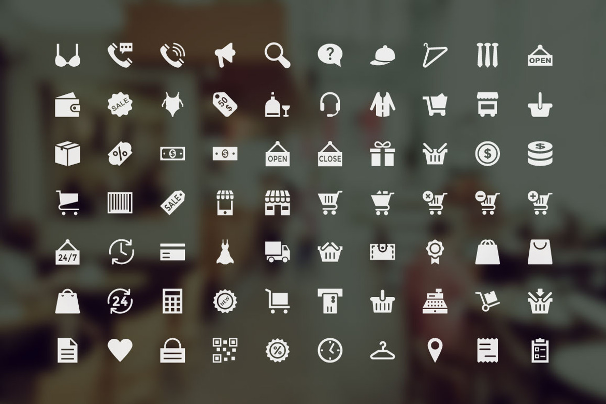 100+ Shopping Icons Set, a Solid Icon by Vectors Market (Photo 2 of 2)