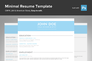 Minimal Resume PSD Template