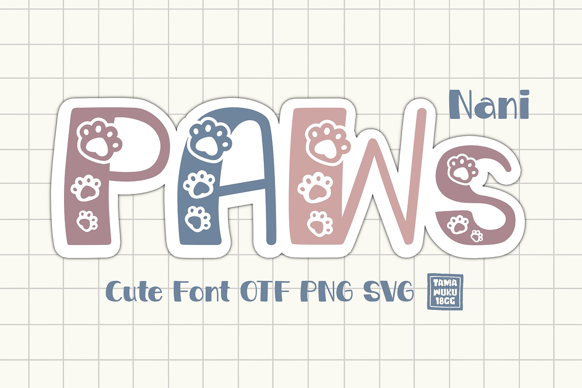Paws Nani OTF PNG SVG, a Symbol Font by DREAMs Soul G. (Photo 1 of 4)