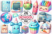 Adorable Pastel School Clip Art, an Illustration by RobertsArt (Thumbnail 1 of 7)