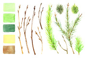 Christmas watercolor set, an Illustration by Art Watercolor (Thumbnail 5 of 7)