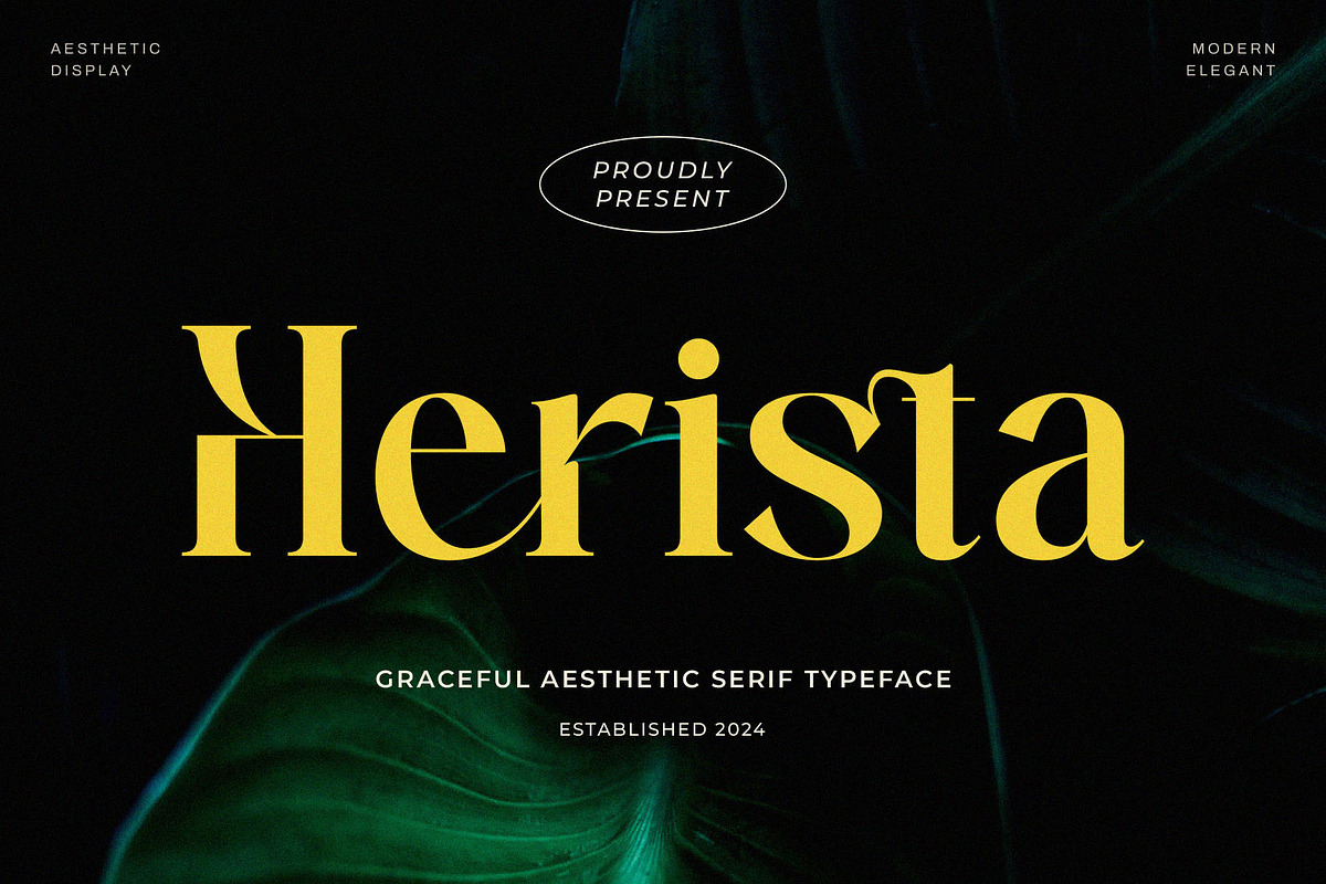 Herista - Aesthetic Serif Font, a Serif Font by Jimoji (Photo 1 of 7)