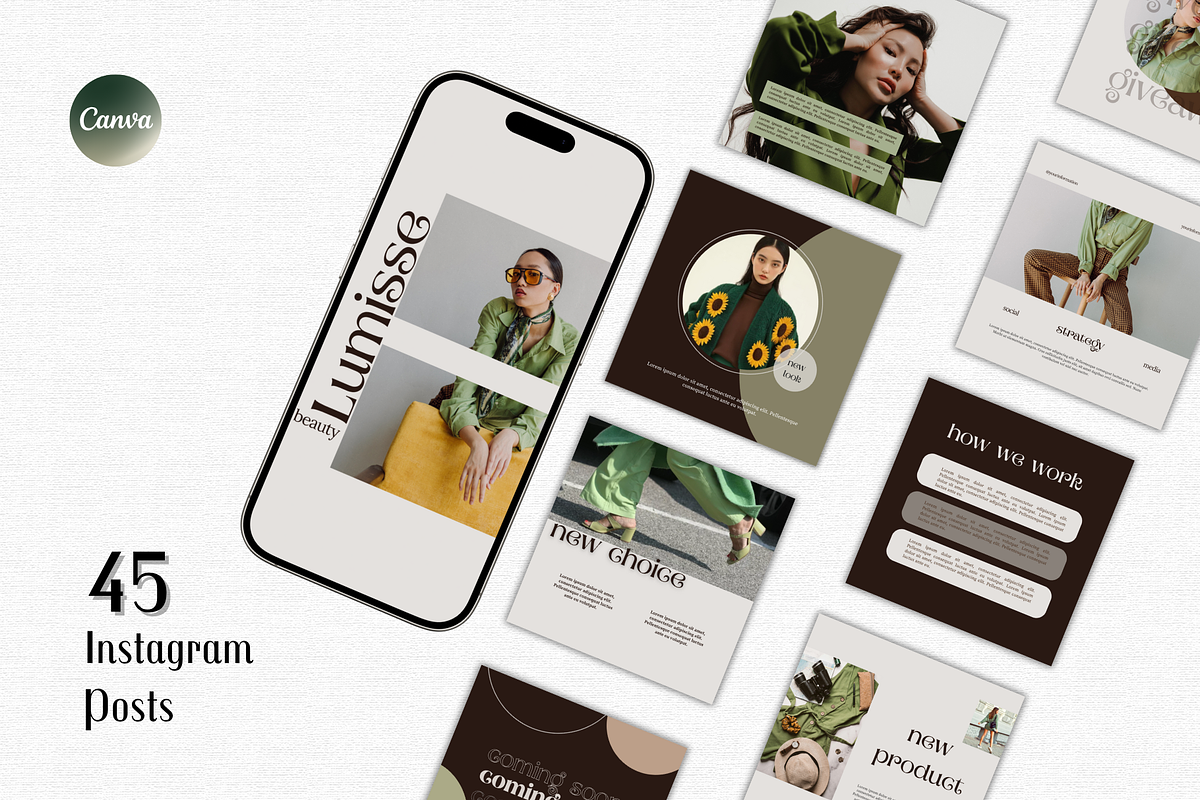 Editorial Fresh Instagram Templates, a Social Media Template by Lumisse Studio (Photo 1 of 10)