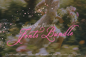 Softly, She Blooms - Fonts Bundle, a Handwritten Font by Lilithcollageart