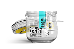 Glass Jar Mockup With Cap