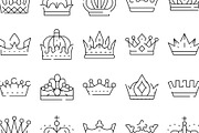 Different crown line art icons, an Object Graphic by pikepicture (Thumbnail 3 of 3)