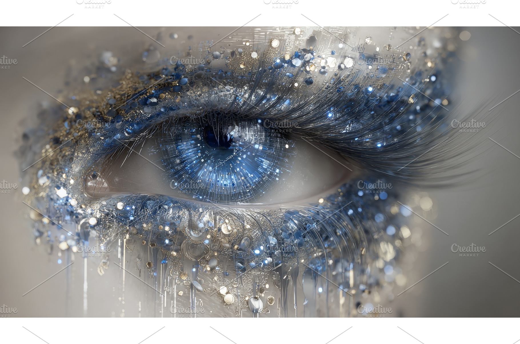A blue human eye created from, a Technology Photo by ZinetroN