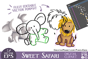 VECTOR - SWEET SAFARI - Clipart, an Animal Illustration by Purple Frog (Thumbnail 2 of 3)