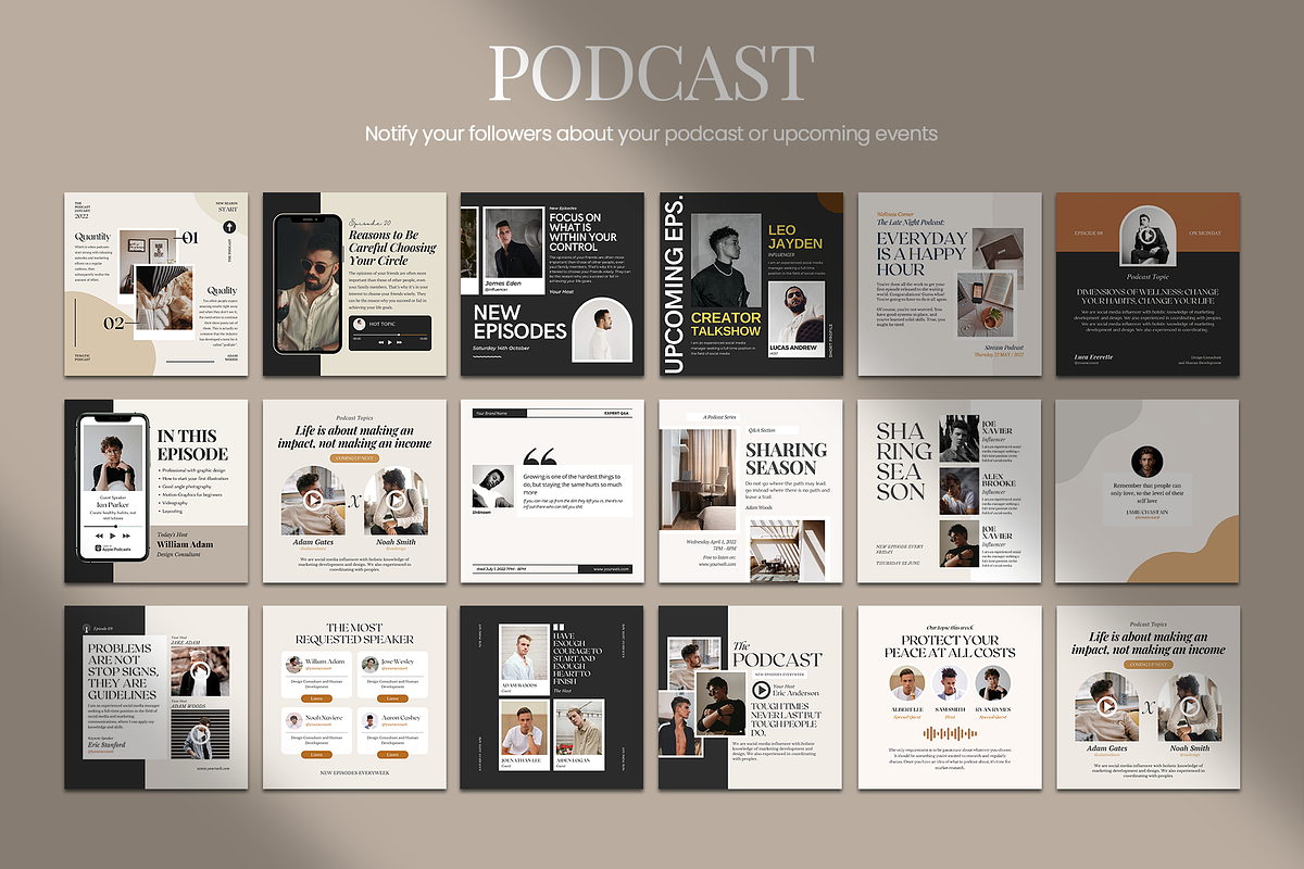 Instagram Podcast Expert CANVA, a Social Media Template by Analogi Studio (Photo 3 of 16)