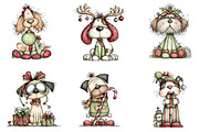 Whimsical Dog Breeds Christmas Clipa, an Illustration by designcity5 (Thumbnail 5 of 5)