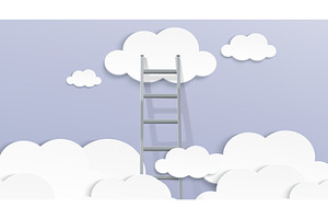 Ladder with cloud cutouts on sky, a Finance Illustration by art PVP - market