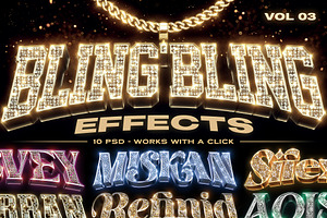 Bling Bling Gold Text Effects Vol 03, a Layer Style Add-On by Hyperpix Productions