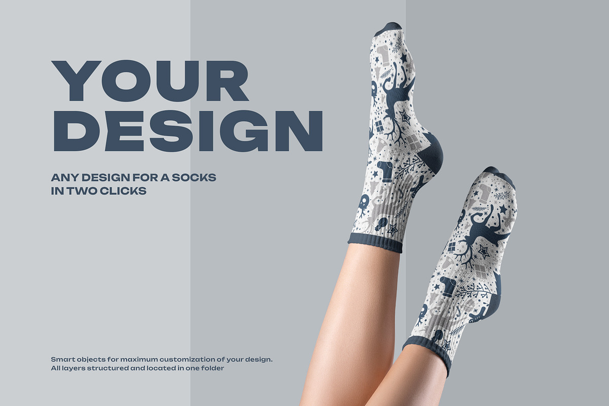 7 Medium Socks Mockup Female Leg, a Bottom Mockup by Grow Design Craft Studio (Photo 4 of 7)