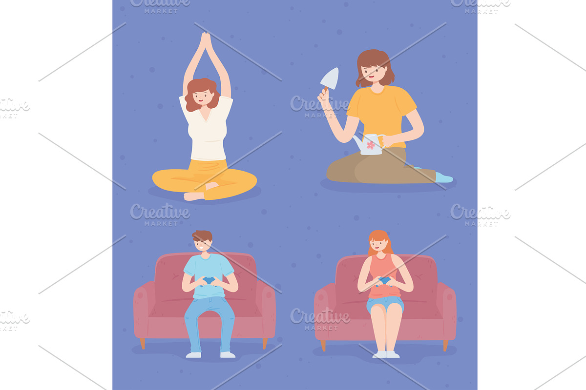people hobbies set, an Object Illustration by studiogstock