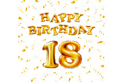 Happy Birthday 18 gold eighteen art, an Object Graphic by Rommeo79 (Thumbnail 1 of 5)