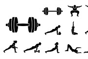 Fitness Workout Silhouette Icon Set, an Illustration by musafir_fashion (Thumbnail 5 of 51)