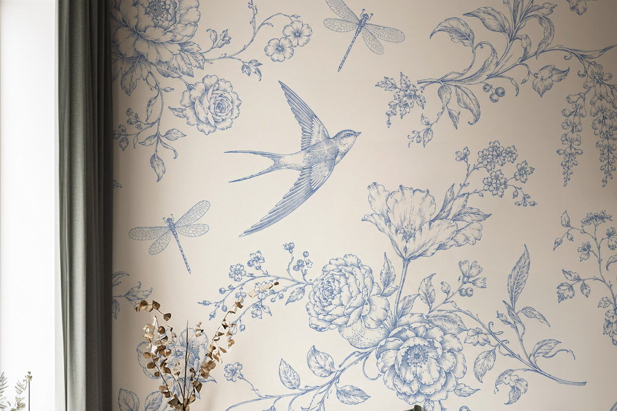 Birds & Blooms Vintage Toile Pattern, an Object Graphic by Olya Creative (Photo 6 of 6)
