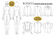 Women’s Shirts & Blouses Flats, a Person Illustration by designs.svkl (Thumbnail 1 of 6)