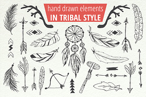 Handsketched Tribal Boho Set