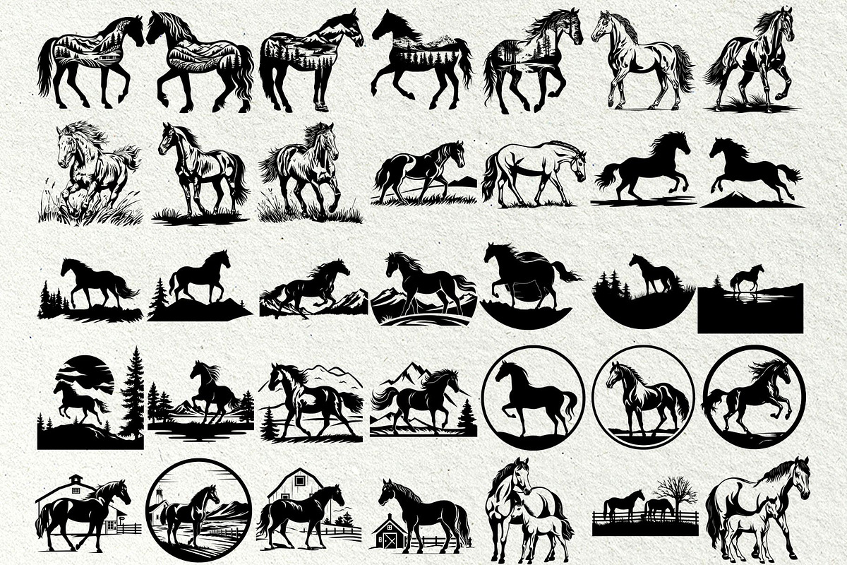 Horse SVG Bundle. Horse and girl, an Animal Illustration by DENIDigitalArtSudio (Photo 4 of 9)