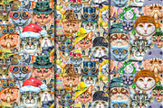 Seamless patterns of cats, an Animal Illustration by Watercolor fantasy (Thumbnail 7 of 7)