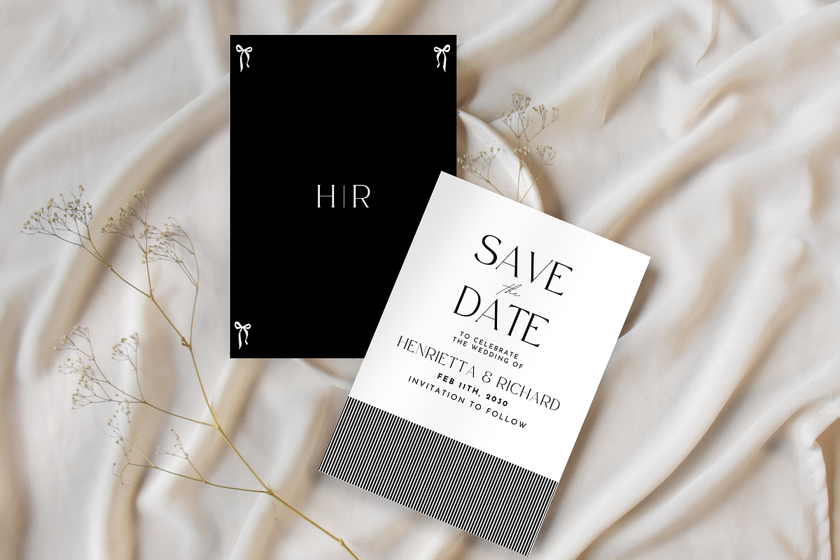 Classic Black & White Save The Date, a Stationery Template by Evara Creative Agency (Photo 2 of 7)